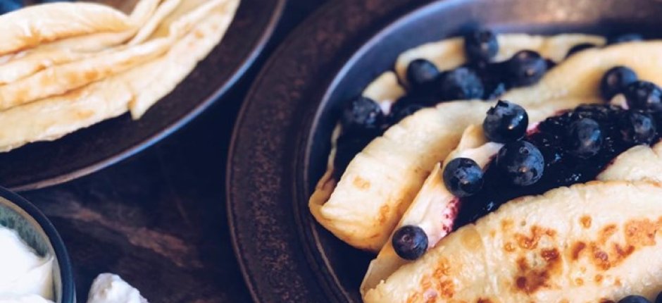 Pannekaker med blåbær