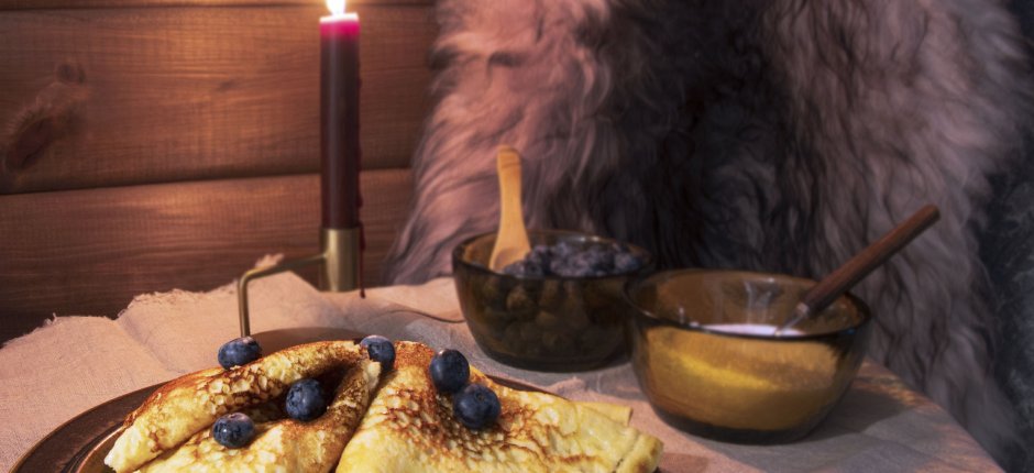 Pannekaker med blåbær