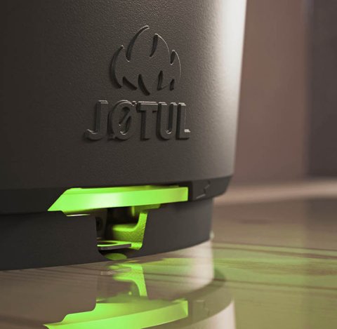 Detalj: Sort vedovn med grønt Zensoric luftsystem lyssignal